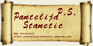 Pantelija Stanetić vizit kartica